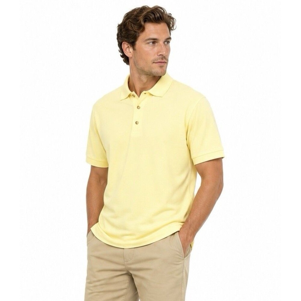 J.G. Hook Yellow Polo Shirt Men’s Large 100% Cotton Classic Preppy Golf Casual